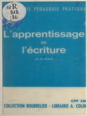 cover image of L'apprentissage de l'écriture